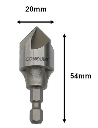 CONQUER Tools 87-degree countersink angle showing precise chamfer effect