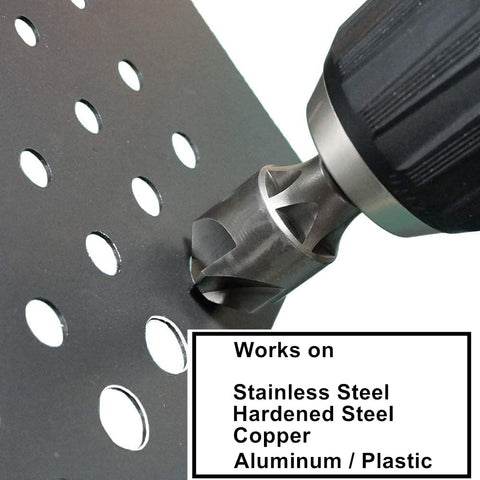CONQUER Tools countersink used on holes from 3 mm to 19 mm