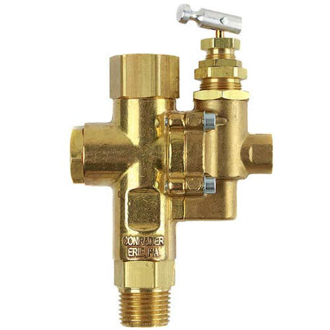 Conrader air compressor pilot valve with top inlet improves control and reliability.