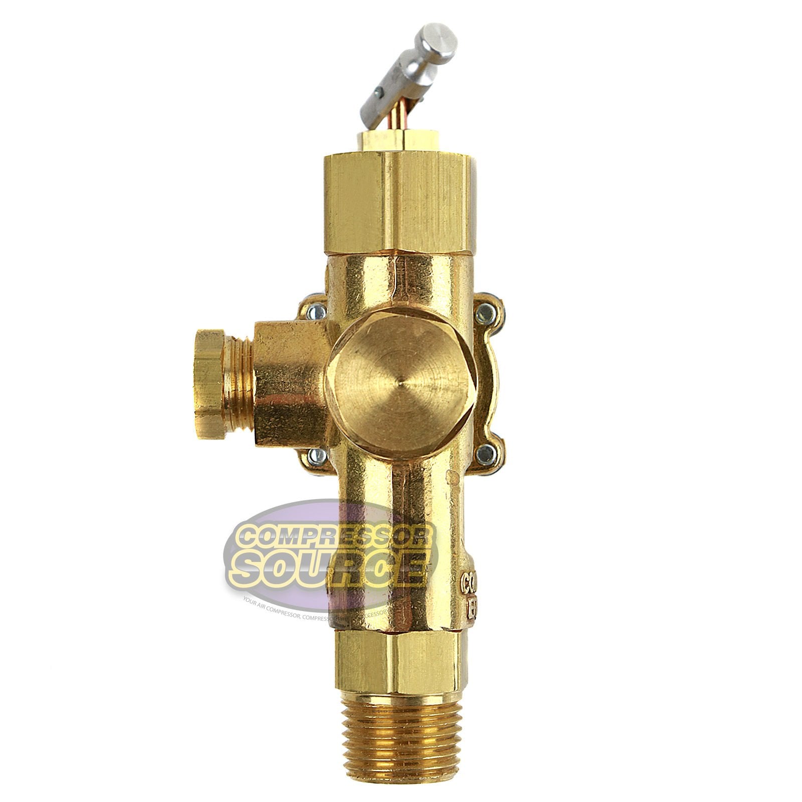 Conrader half-inch inlet and outlet connections for flexible plumbing.