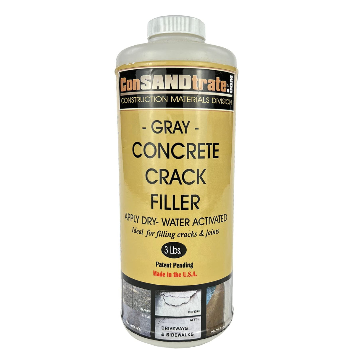 ConSandtrate pours into a driveway crack for a quick seal