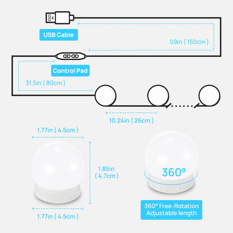 Consciot Hollywood-style lights with 14 bulbs elevate dressing room ambiance.