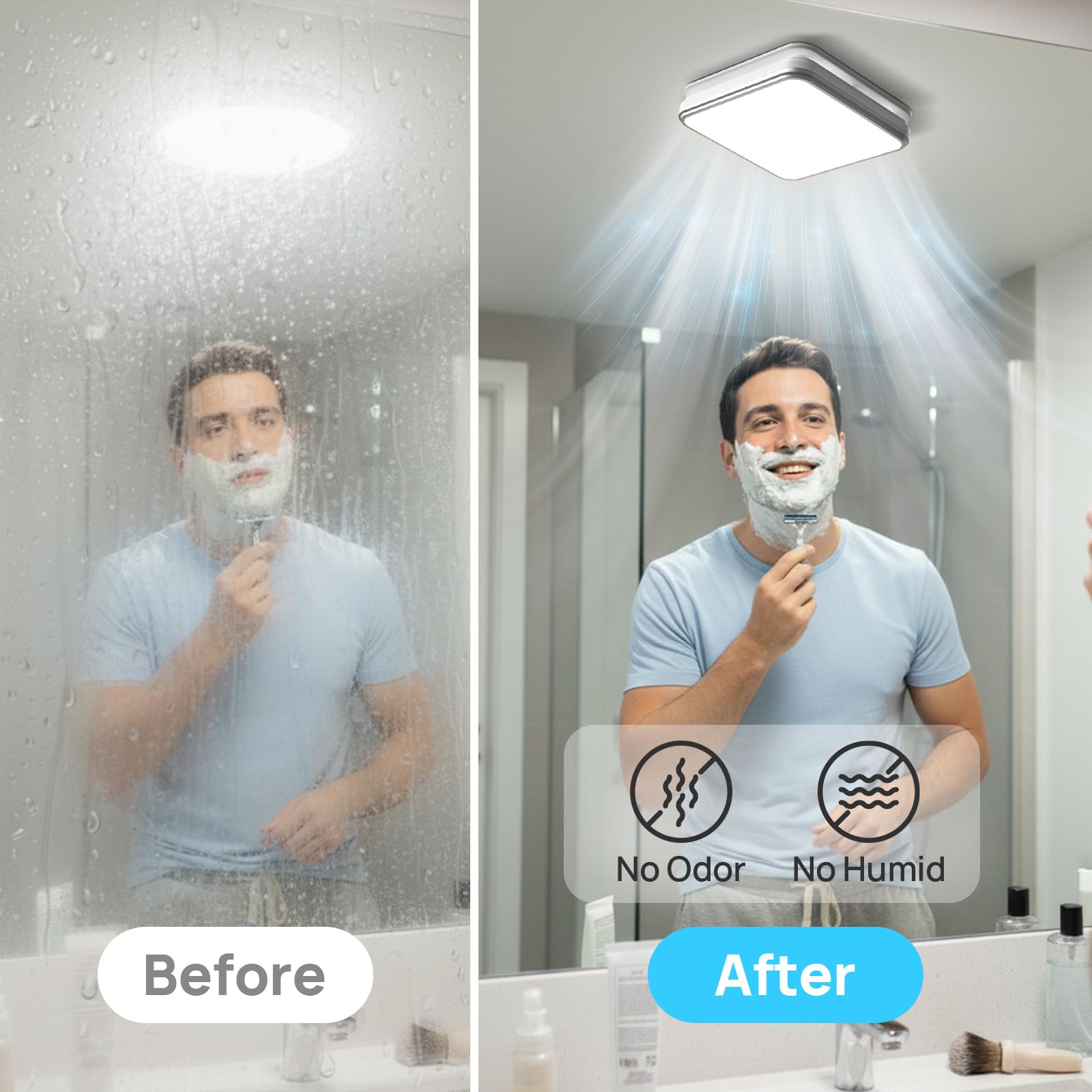 Consciot night light at 2700K for safe late-night bathroom navigation.