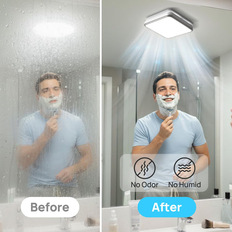 Consciot night light at 2700K for safe late-night bathroom navigation.