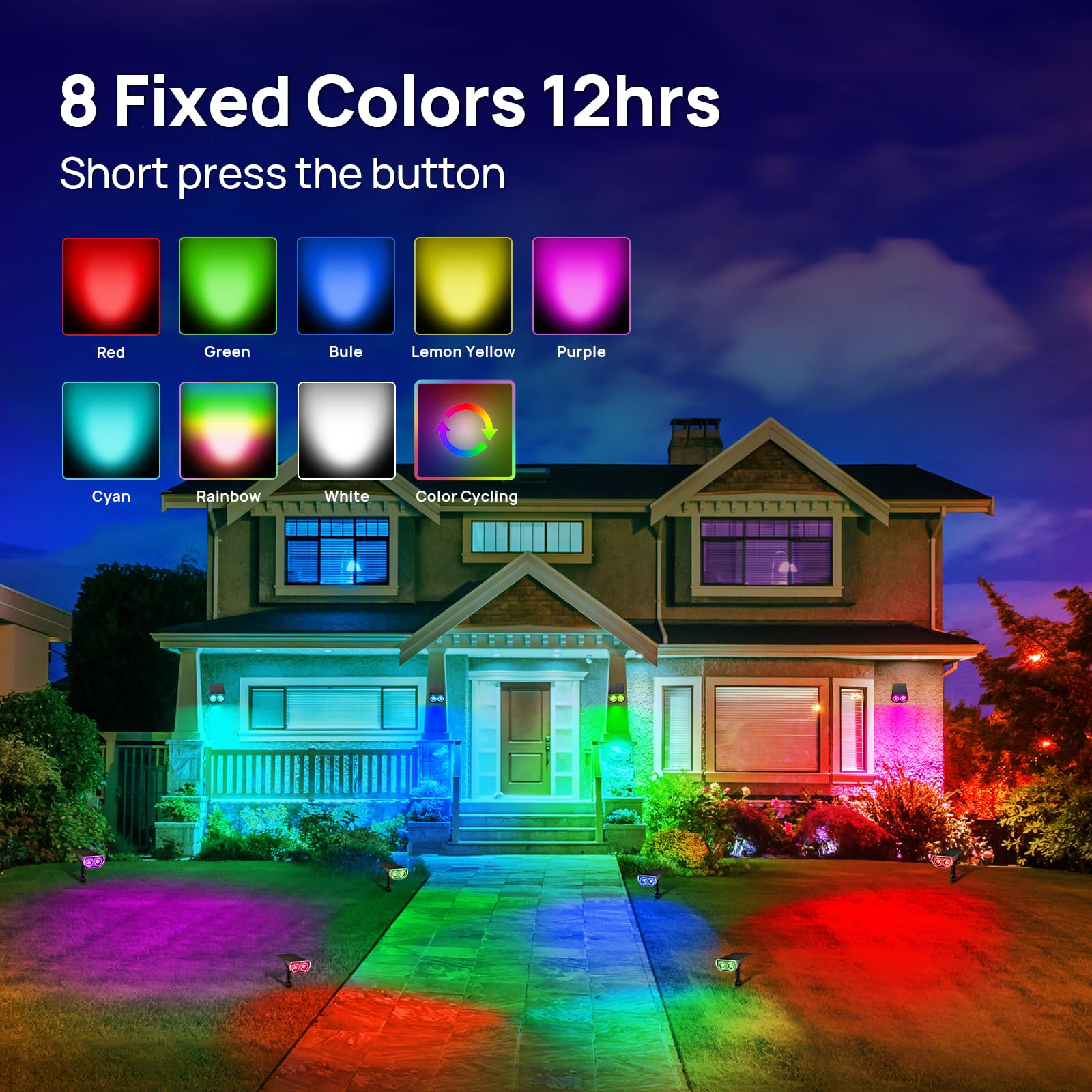 Consciot solar spot light garden path setup demonstrates flexible placement