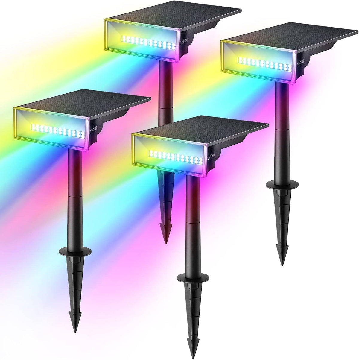 Consciot solar spot light outdoor ambience with adjustable angle for pathways.