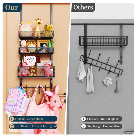 Consumest twelve-hook door storage offers flexible hanging for coats and bags.