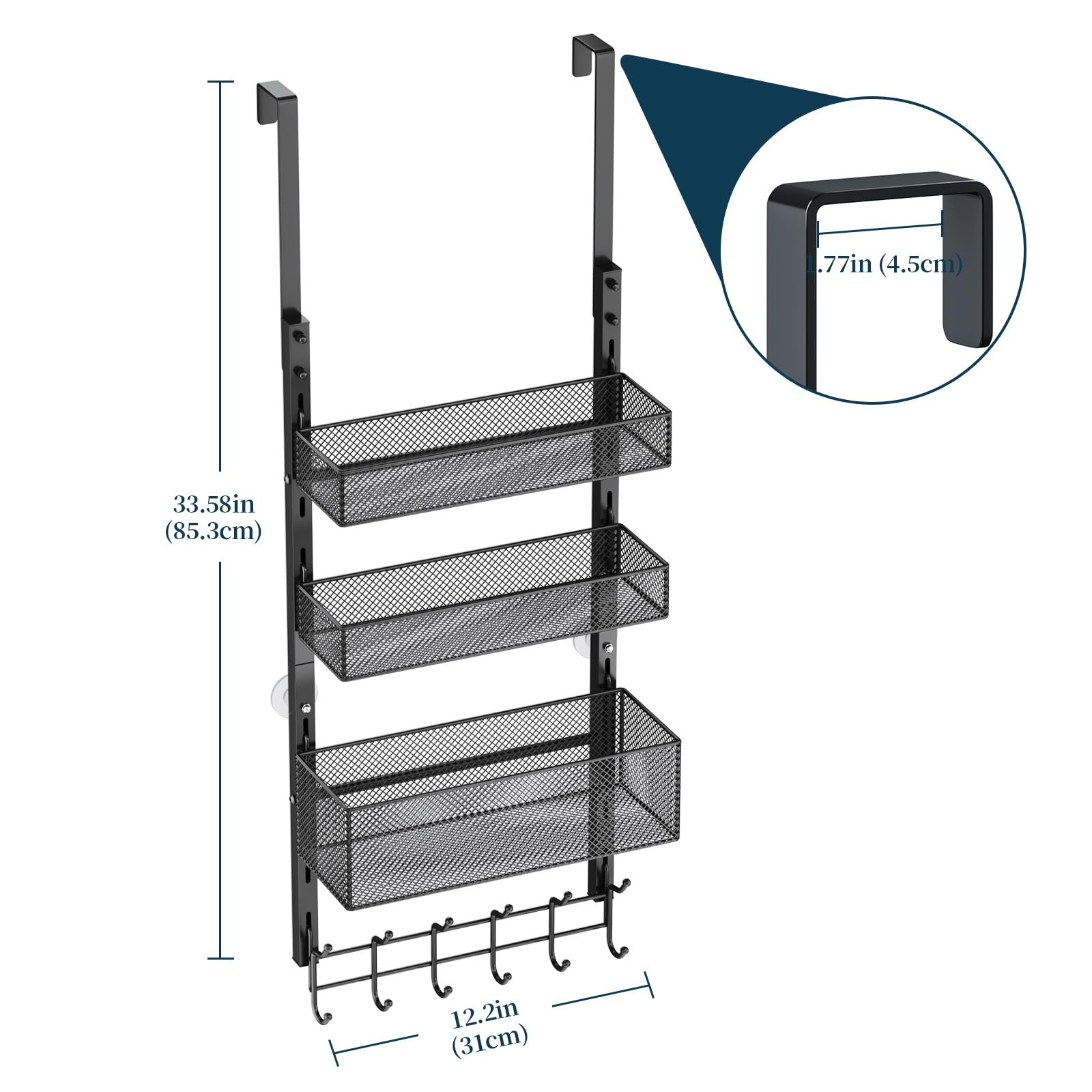 Consumest multi-functional door organizer fits bedrooms, bathrooms, kitchens.