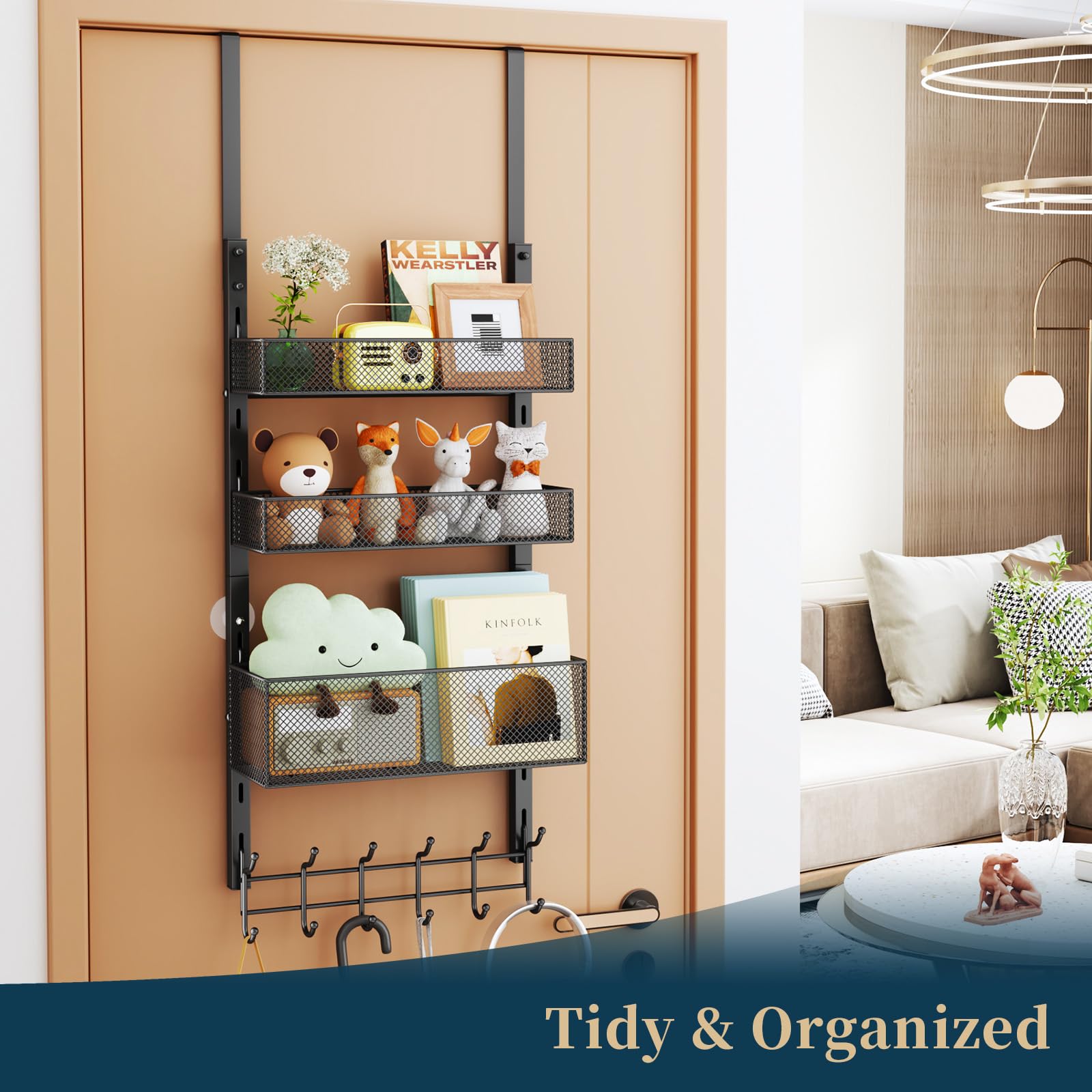 Consumest no-drill assembly enables quick setup without wall damage.