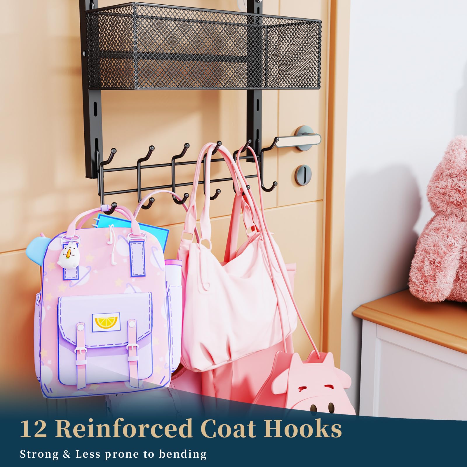 Consumest stainless steel towel hanger delivers durable, rust-resistant storage behind doors.