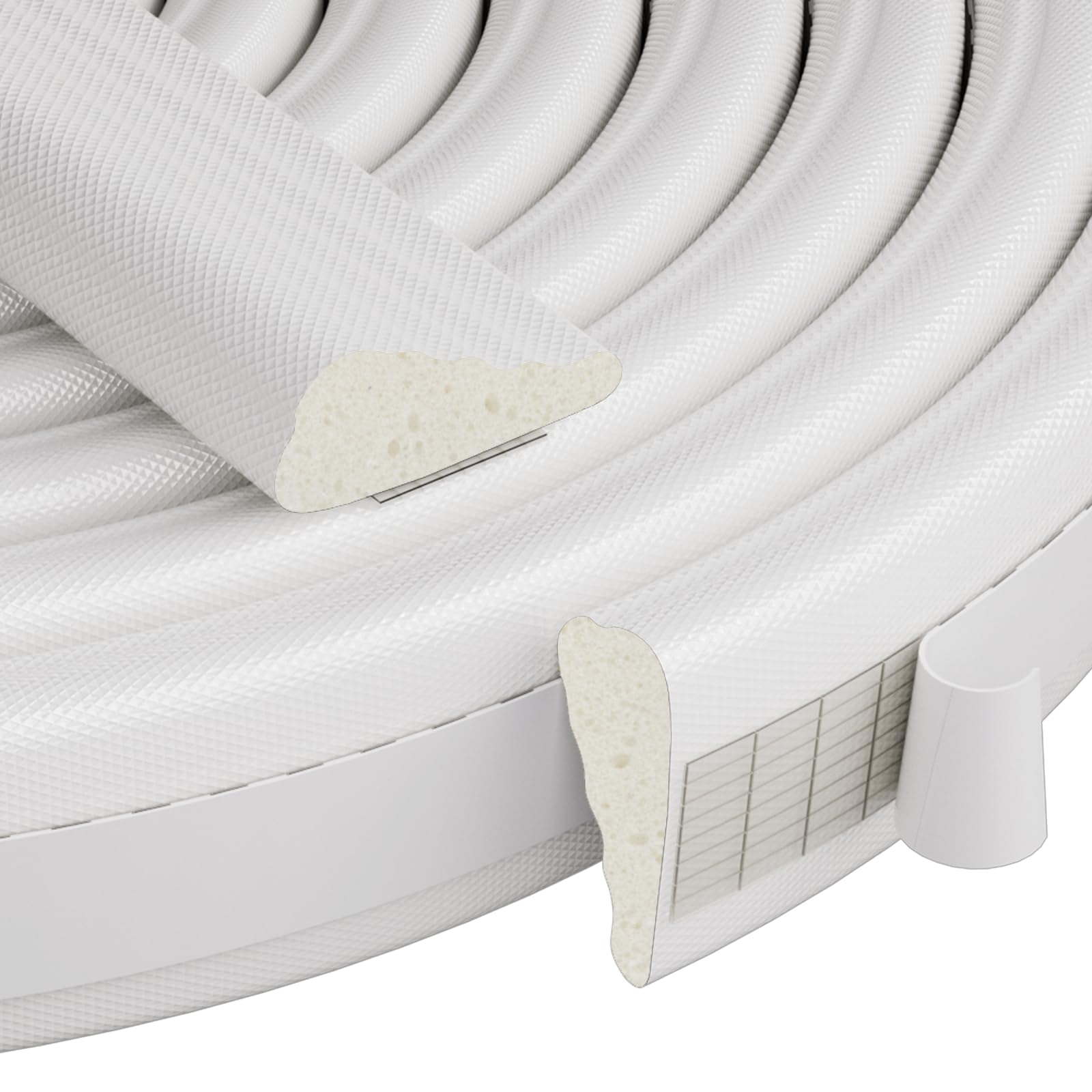 Conwang 196-inch wedge seal on door reduces drafts for comfort