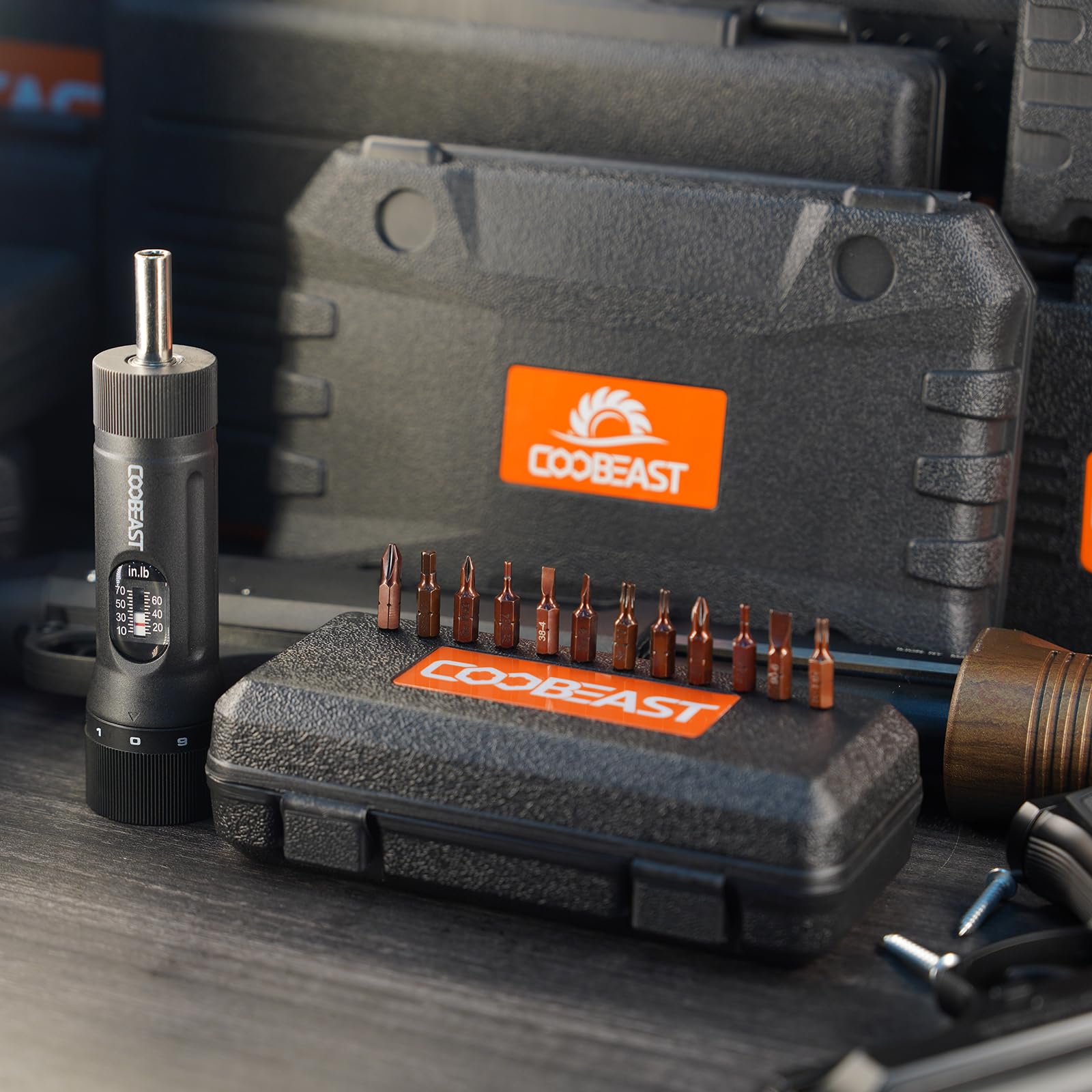 Coobeast compact storage box keeps tools organized for on the go tasks.