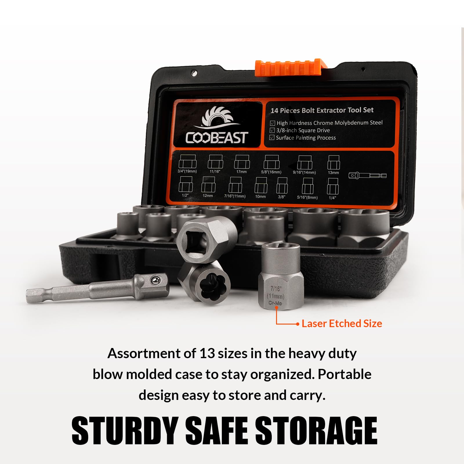 Coobeast complete sizes cover SAE and metric bolts for automotive repairs
