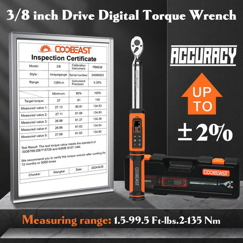 Coobeast Torque Wrench in peak and track mode for flexible measurement.