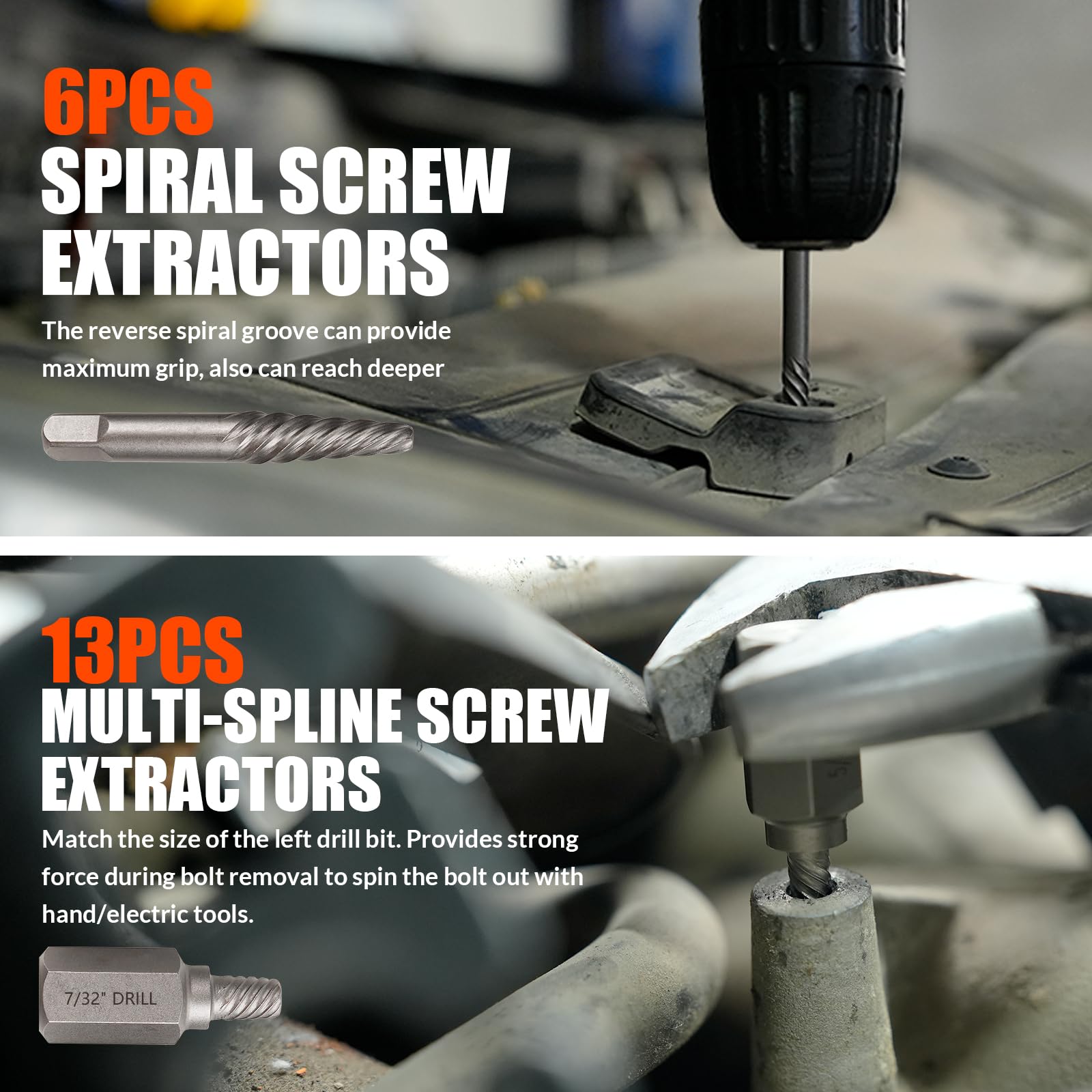 Coobeast multi-spline extractors handle partly exposed fasteners.