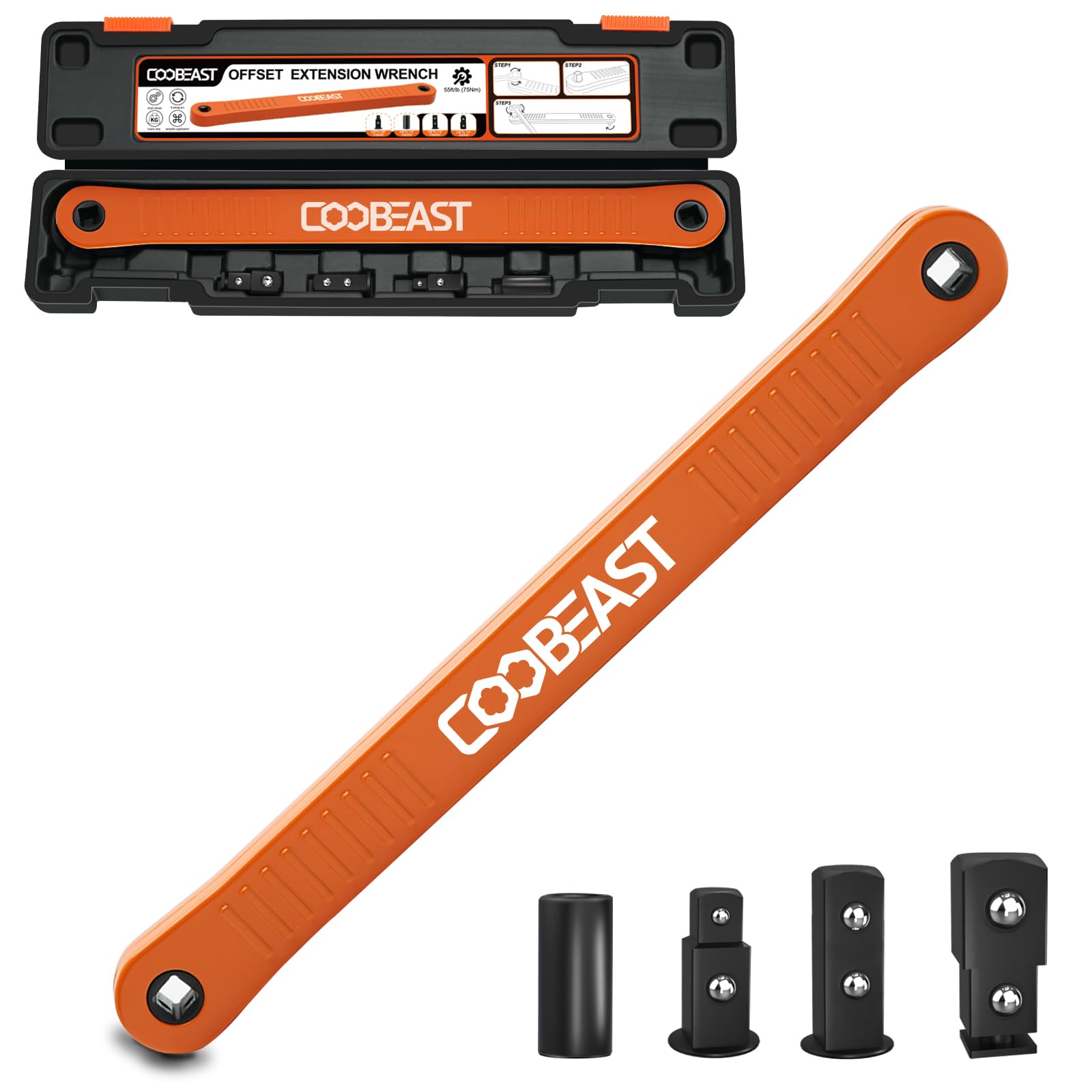 coobeast offset extension wrench reaches tight spaces with zero arc for fast fastening