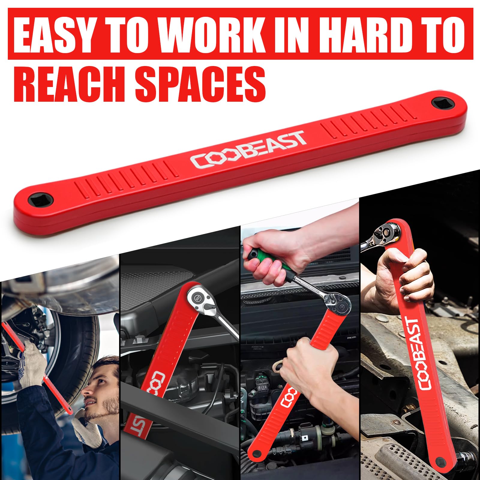 Coobeast extension wrench with 1/4 inch bit drive adapter for quick swaps