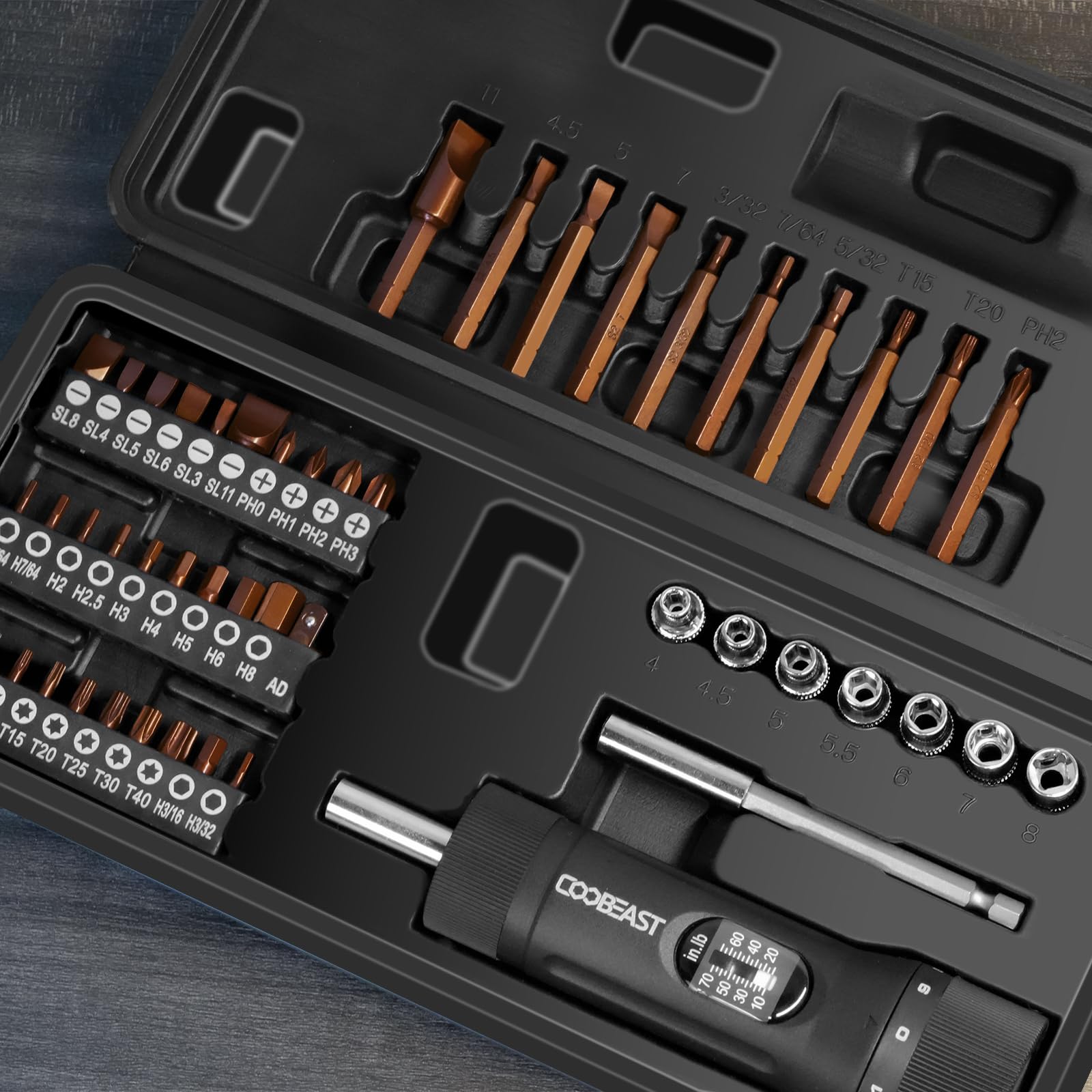 Coobeast S2 bits and sockets organized for quick maintenance access