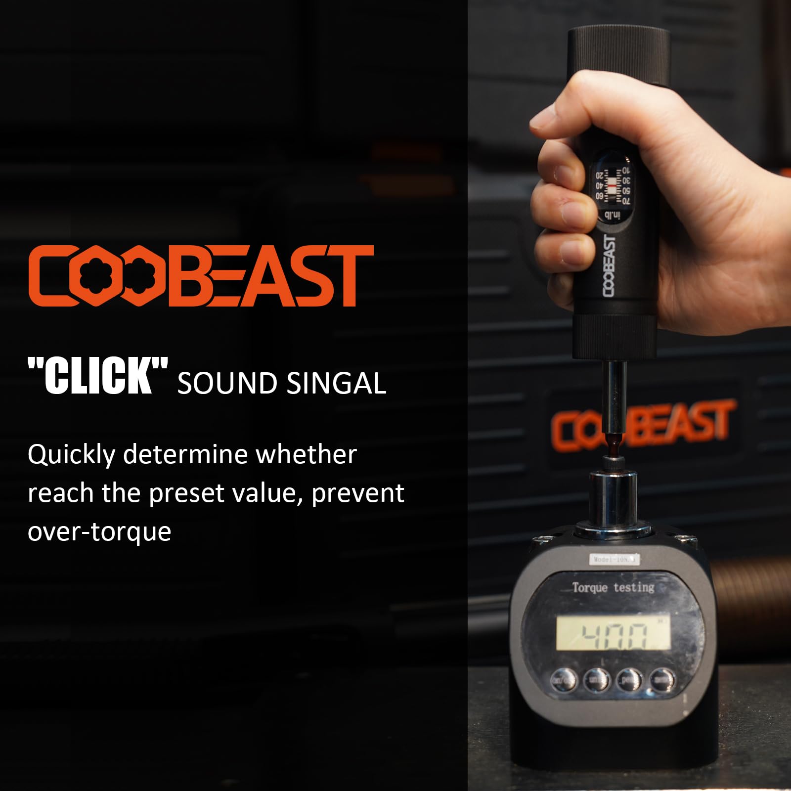 Coobeast torque scale with redline enables quick, repeatable torque setting.