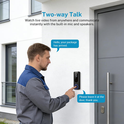 Cookedixo 1080p doorbell cloud storage for secure playback