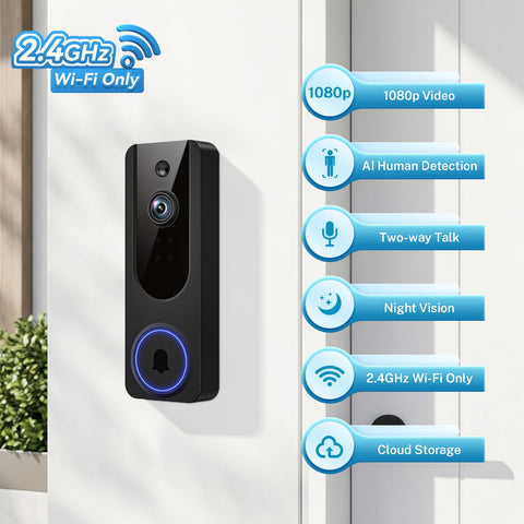 Cookedixo 1080p night vision doorbell illuminates dark entryways