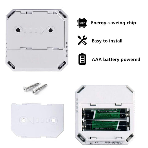 Battery-powered CO detector runs on two AAA batteries for outages.