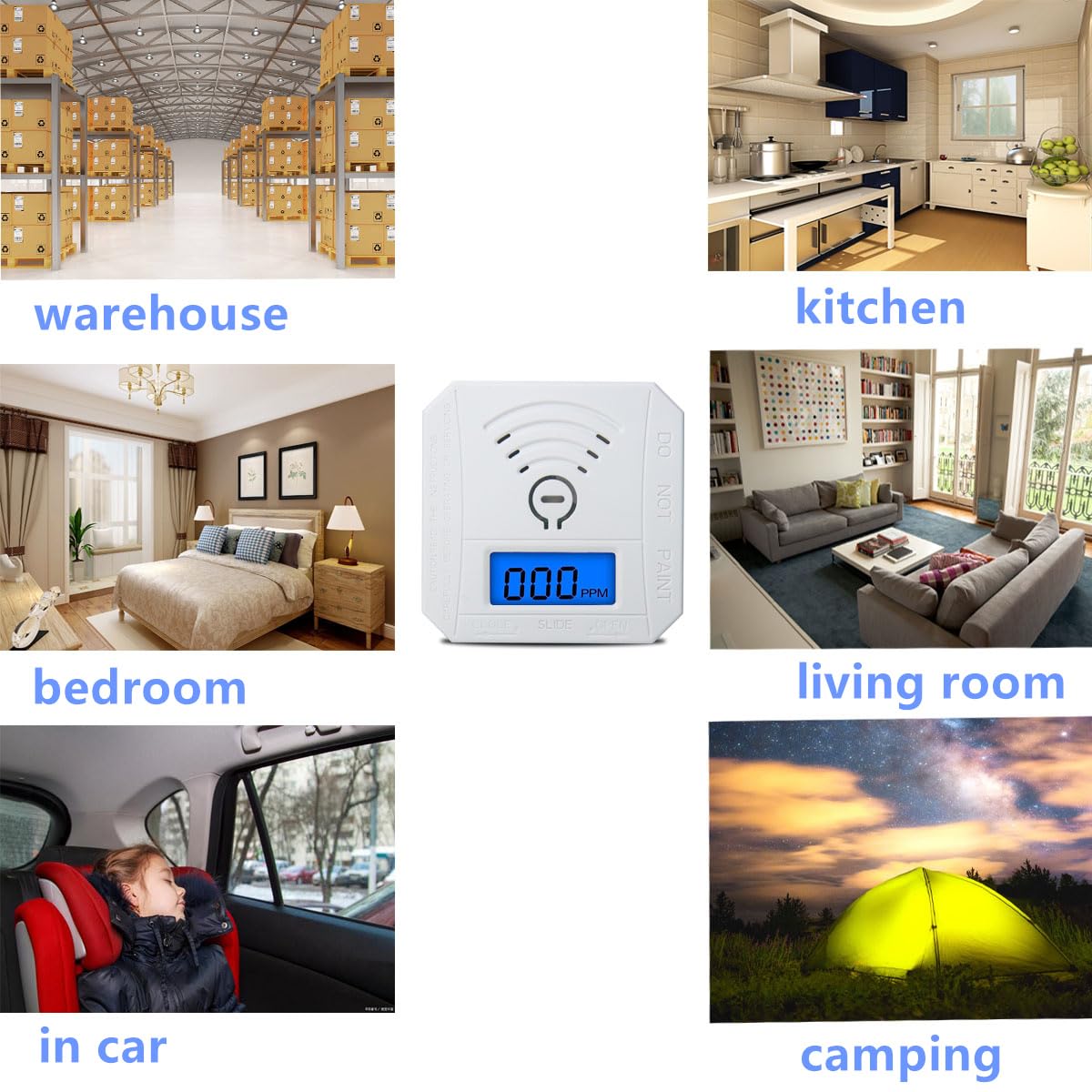 Compact, low-power monitor suitable for home, office, or warehouse.