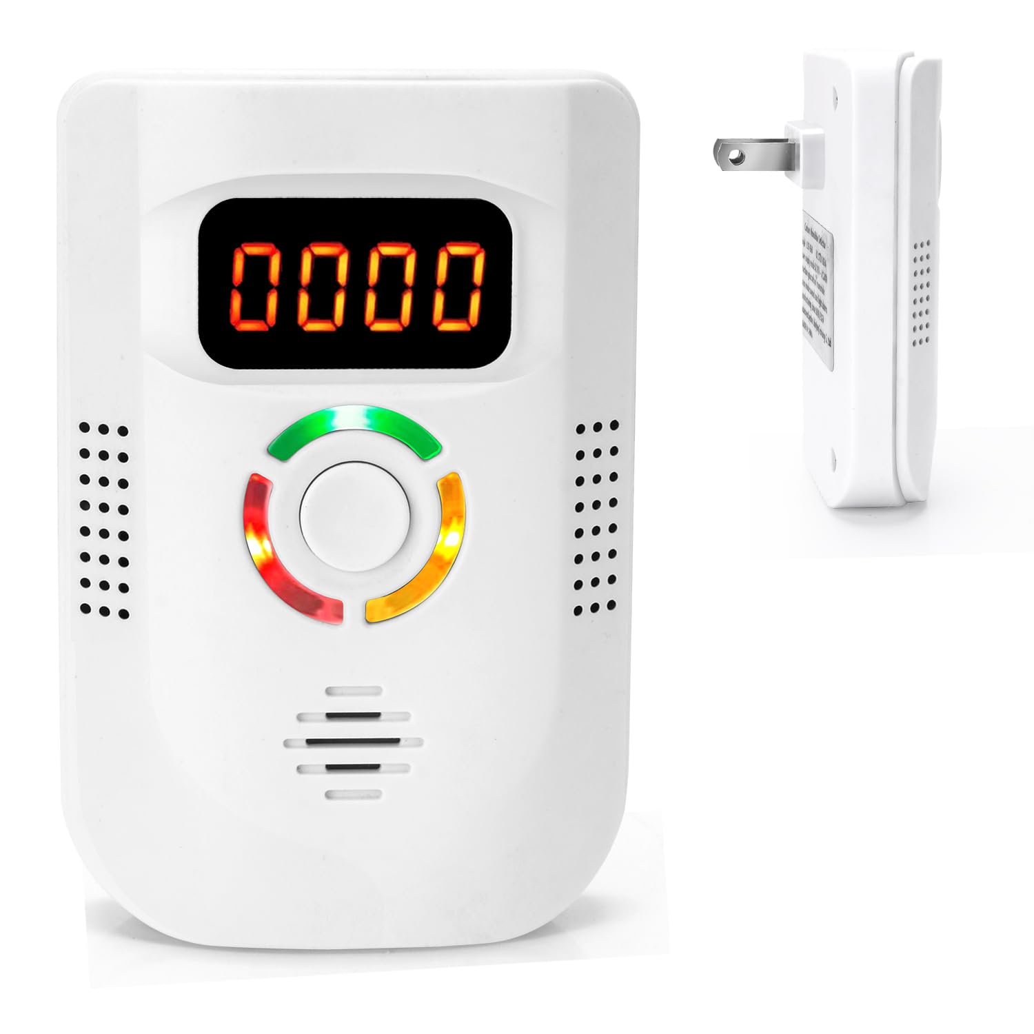 COOKSS carbon monoxide detector front view with plug-in design for continuous protection