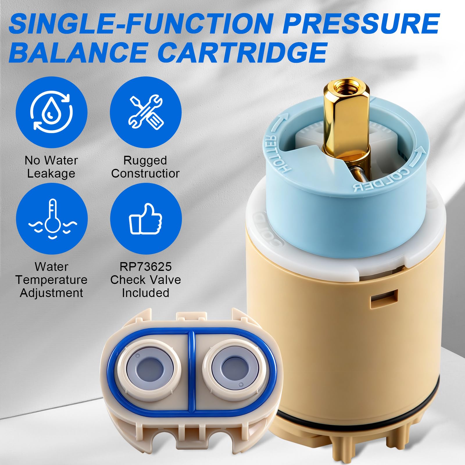 Brass and plastic construction of Coolfell cartridge for durability