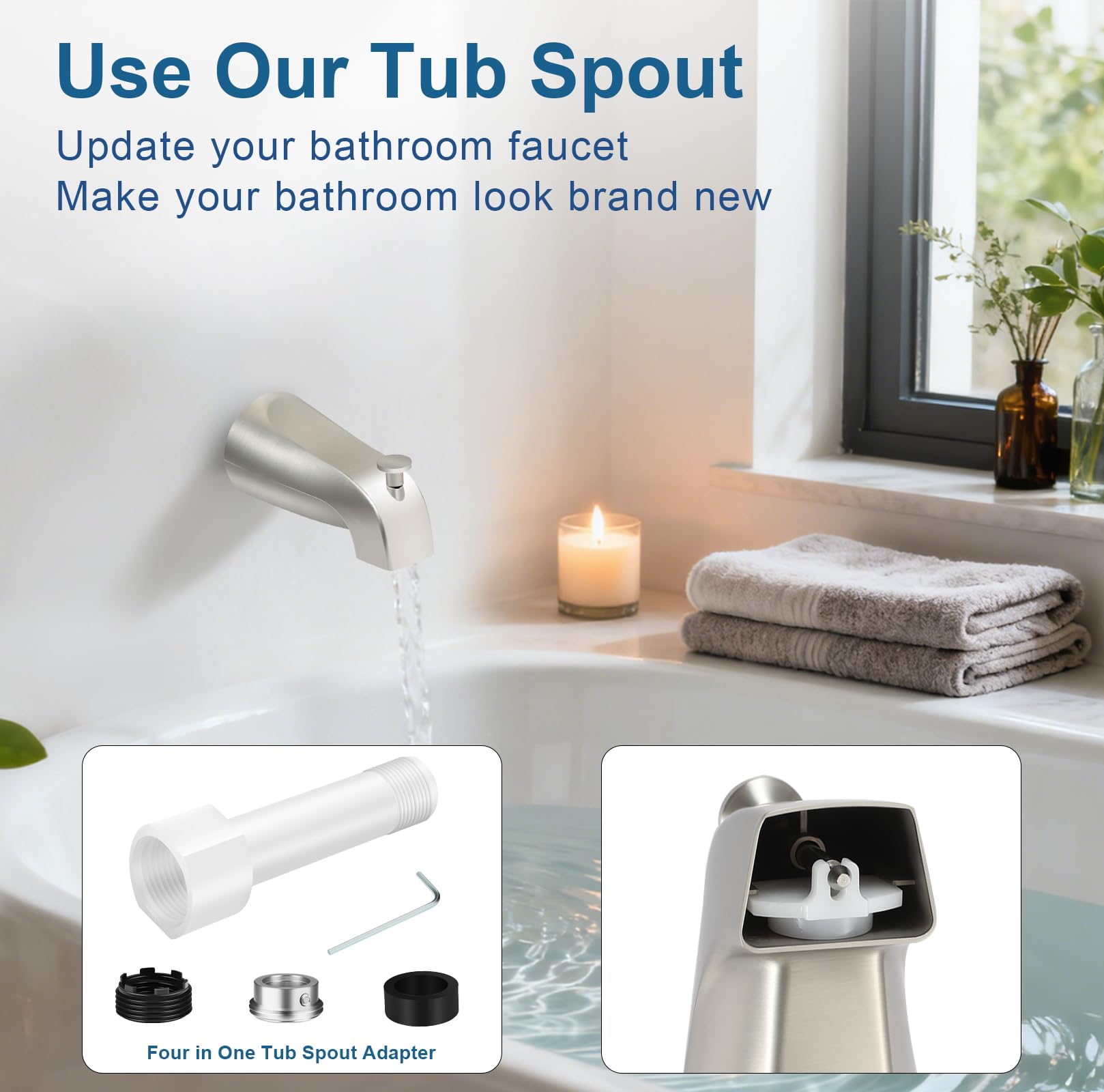Coolfell brushed nickel finish adds modern style and bathroom elegance