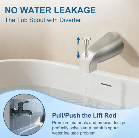 Coolfell diverter tub spout ideal for flexible bathroom configurations and quick adjustments