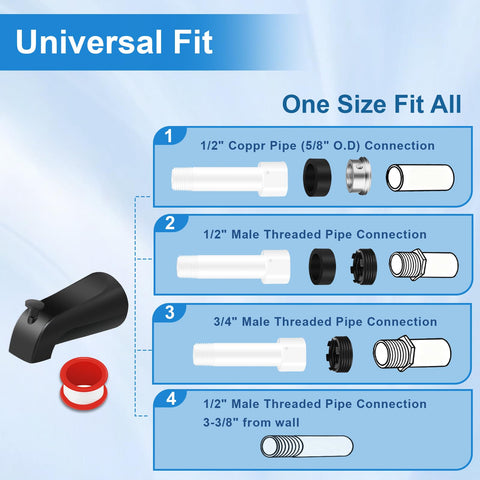 Coolfell matte black diverter knob switches shower and tub flow.