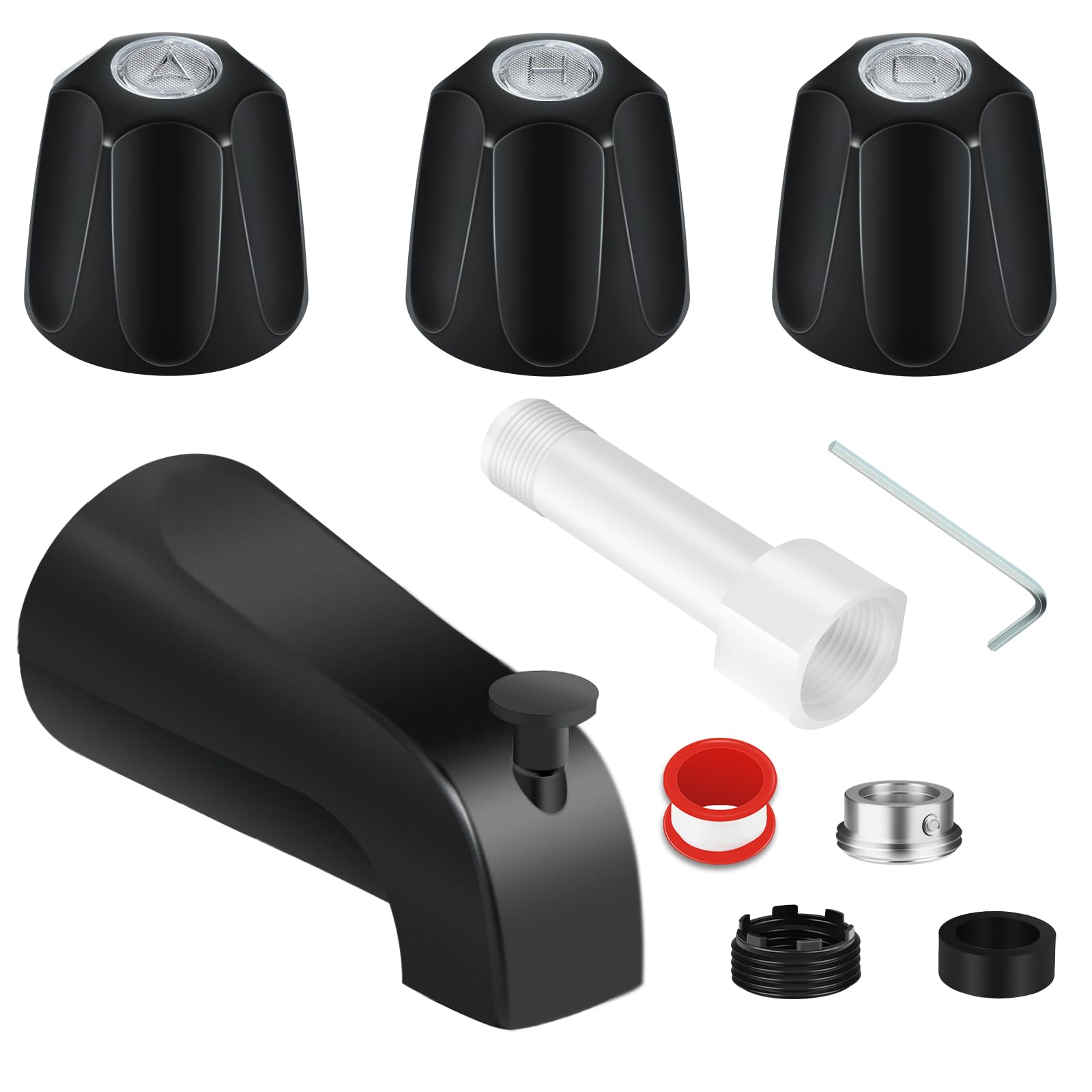 Coolfell matte black hot knob for tub shower trim enhances control and style.