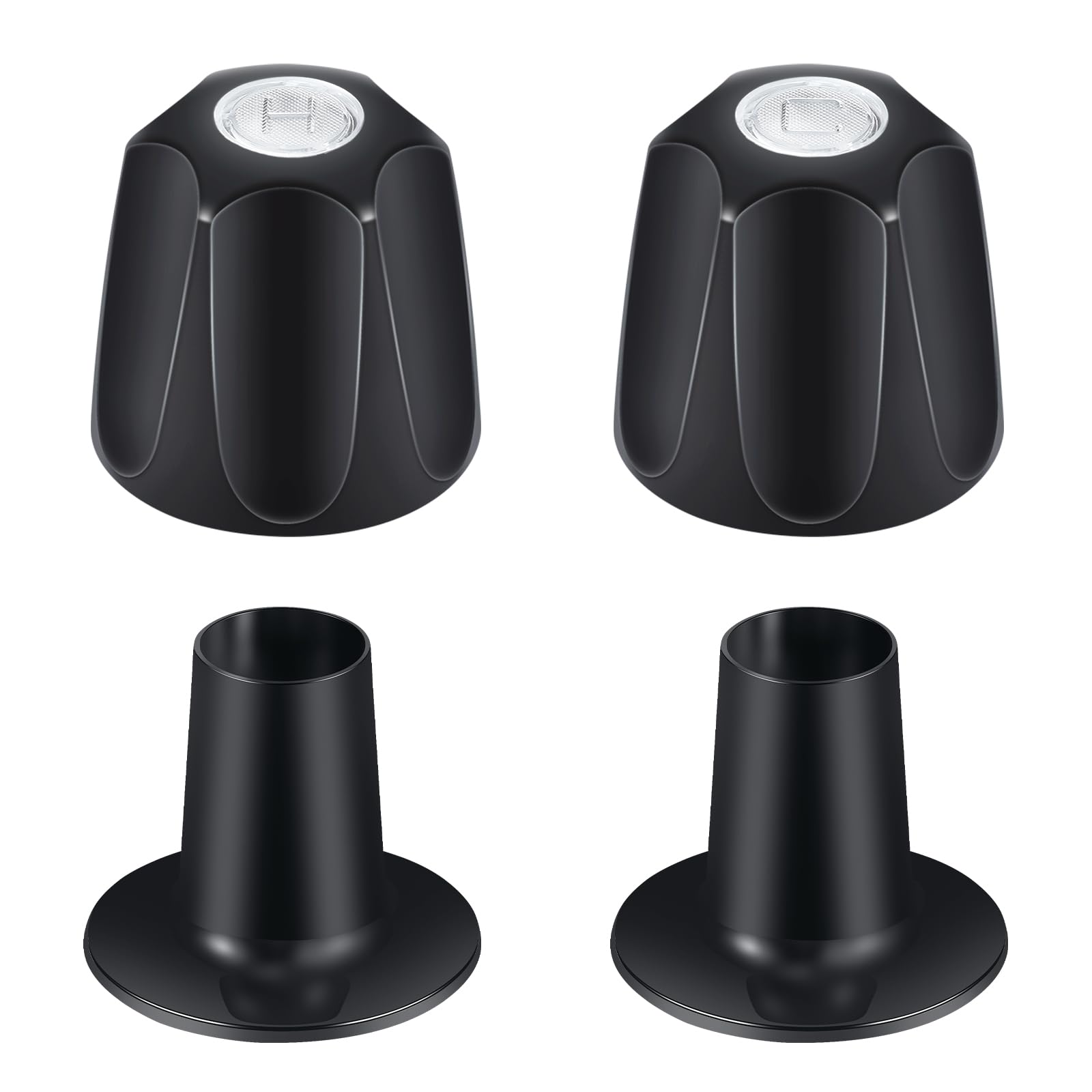 Coolfell matte black shower knob assembly with hot and cold markings.