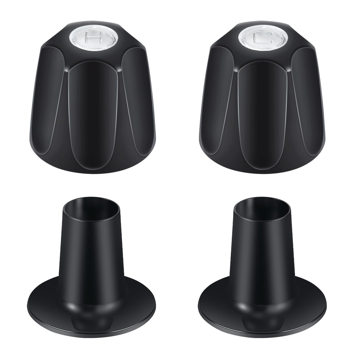 Coolfell matte black shower knob assembly with hot and cold markings.