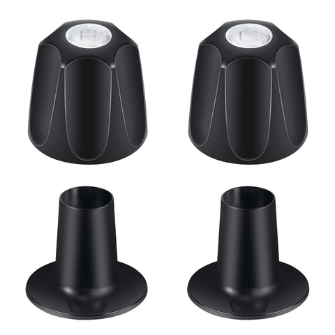 Coolfell matte black shower knob assembly with hot and cold markings.