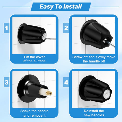 Coolfell packaging highlights three knobs and a tub spout adapter