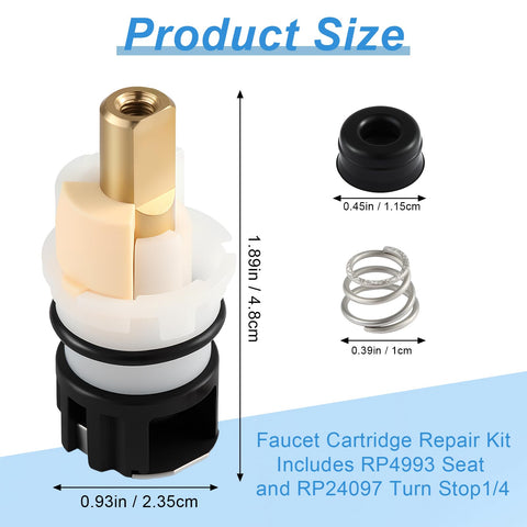 Brass RP25513 stem detail shows durable construction for long-lasting repairs.