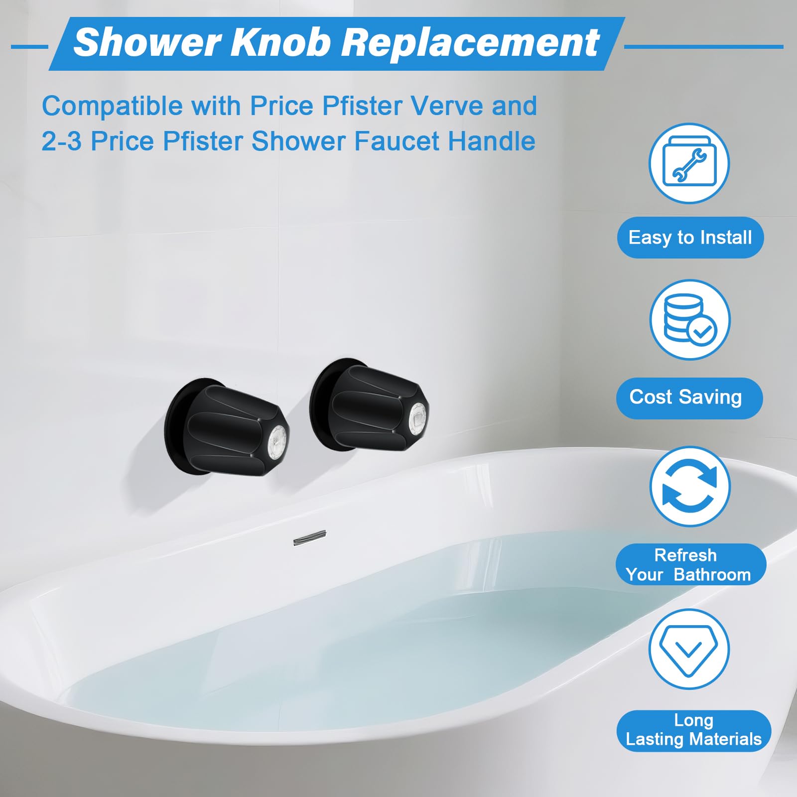 Coolfell metal shower knob close-up highlighting the durable matte finish.