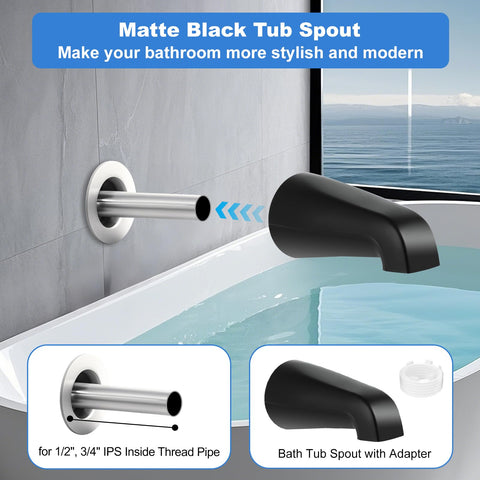 Coolfell spout matte-black-finish enhances bathroom aesthetics while resisting wear.