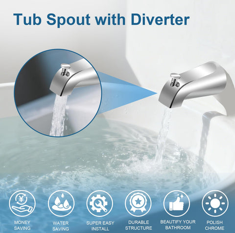 Coolfell tub spout 1/2 IPS threaded fit for effortless plumbing