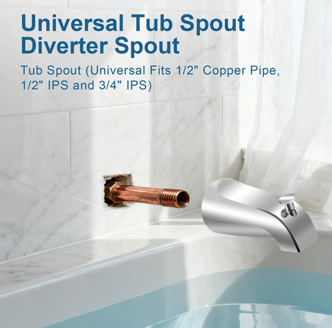 Coolfell tub spout 3/4 IPS compatibility for versatile setups