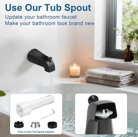 Coolfell tub spout with male threading simplifies bathroom retrofits
