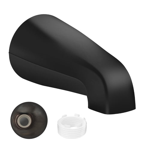 Coolfell universal bath spout with matte-black-finish offers a durable, stylish addition.