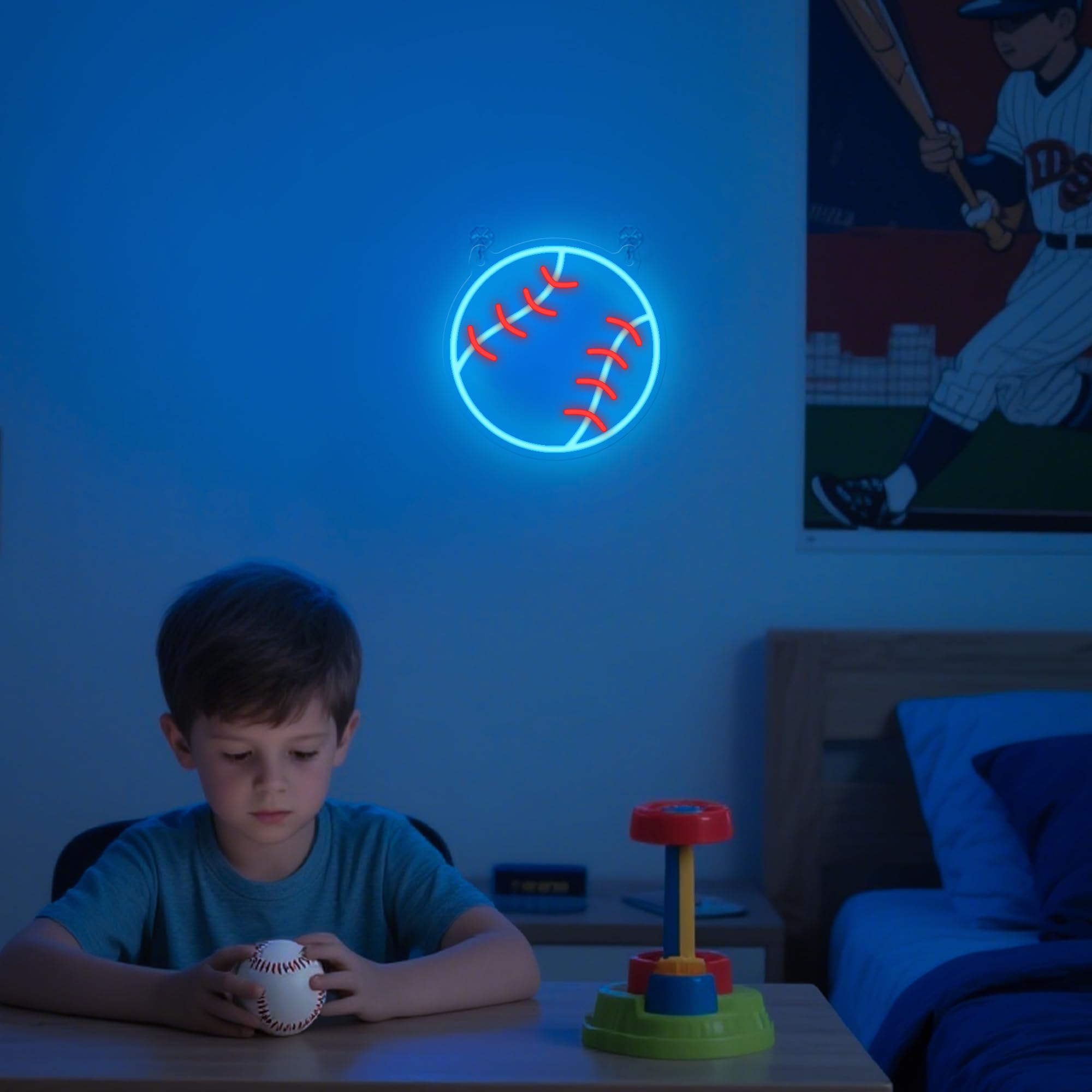 CoolGift Mart baseball neon sign with dimmable brightness for mood lighting.