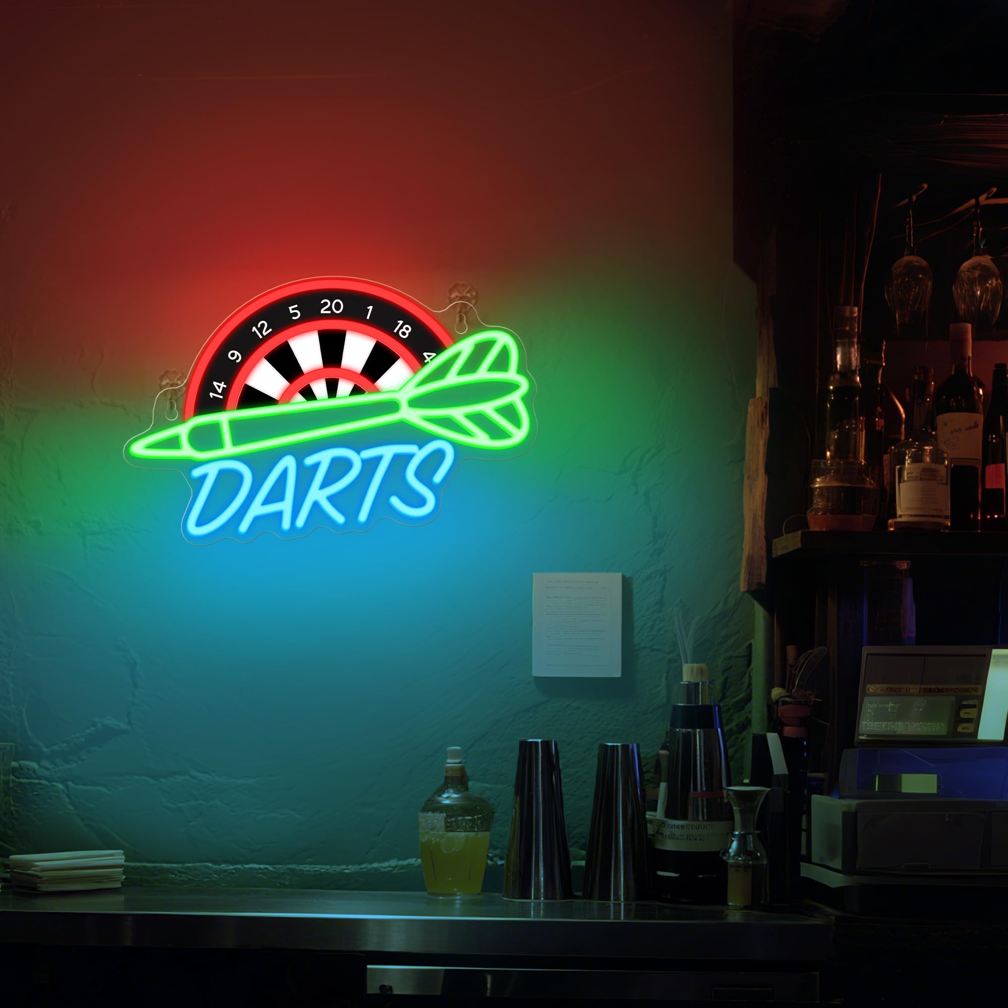 CoolGift Mart darts neon light side angle highlights silicone LED durability