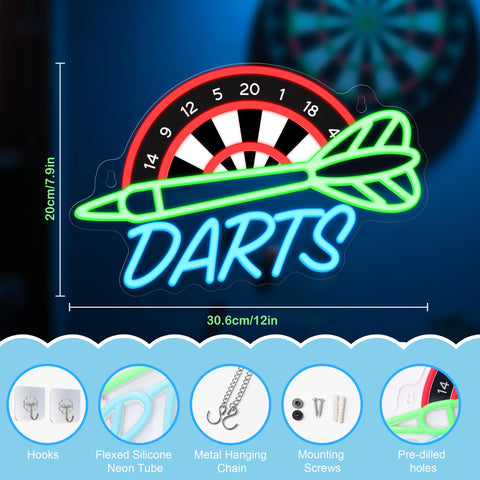 CoolGift Mart darts neon light table display for desk setup