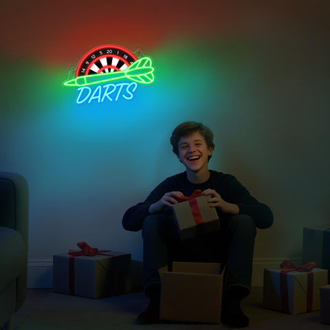 CoolGift Mart darts neon light USB powered for easy setup