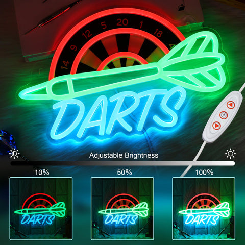 CoolGift Mart darts neon sign wall mounted for stylish bedroom decor