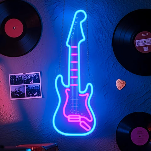 CoolGift Mart guitar players gift neon sign, ready for gifting.